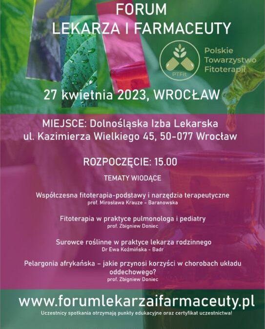 Forum lekarza i farmaceuty – aktualne wyzwania fitoterapii